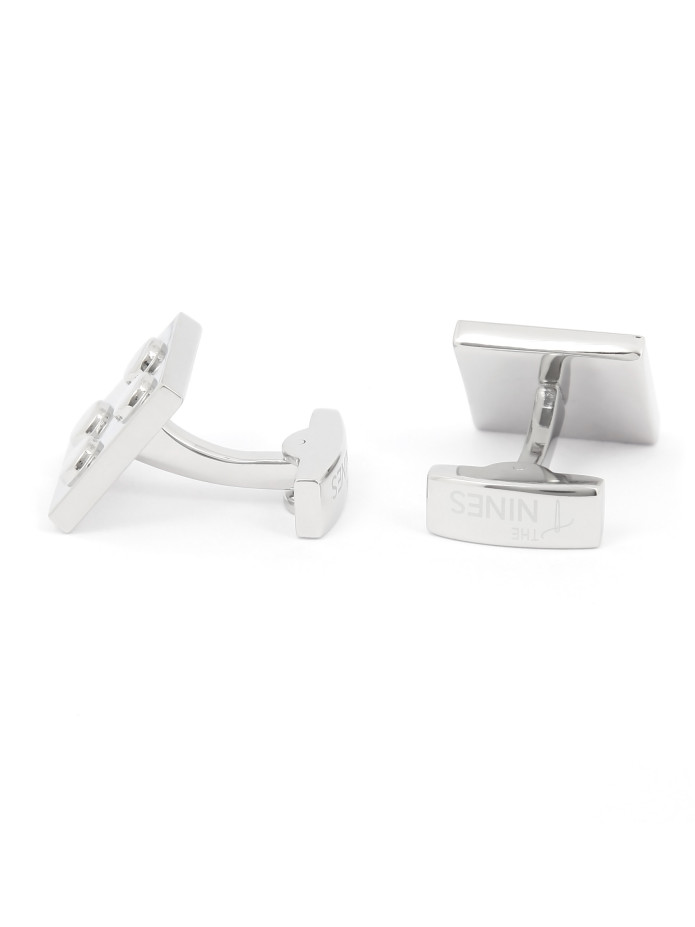 Boutons de manchette brique argent - Bilund