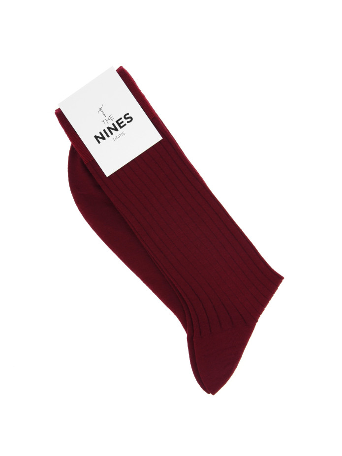 Meias de lã virgem vermelho carmim