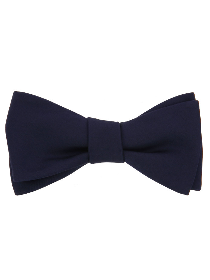 Noeud papillon en satin bleu nuit à nouer - Monte Carlo
