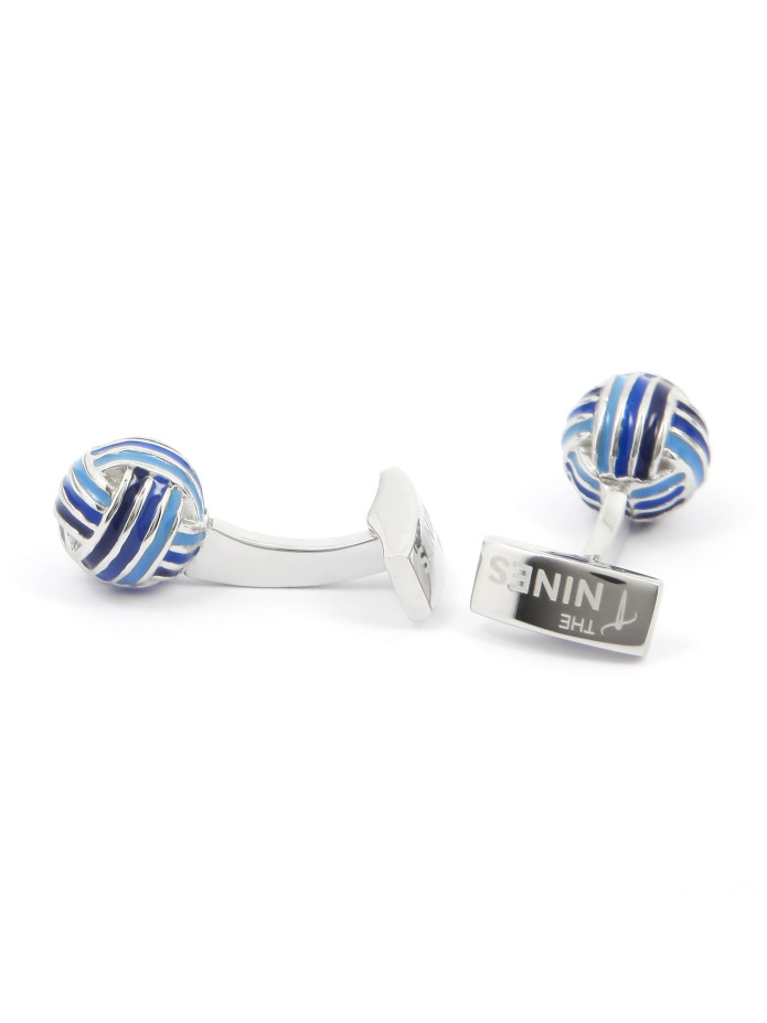 Botões de punho em forma de bola em tons de azul - Cambon