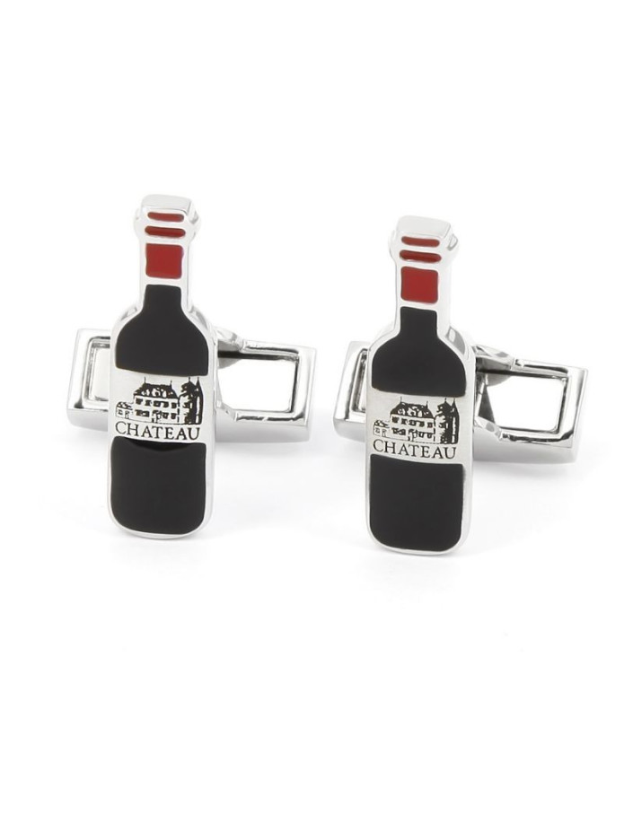Botões de punho garrafa de vinho - Château