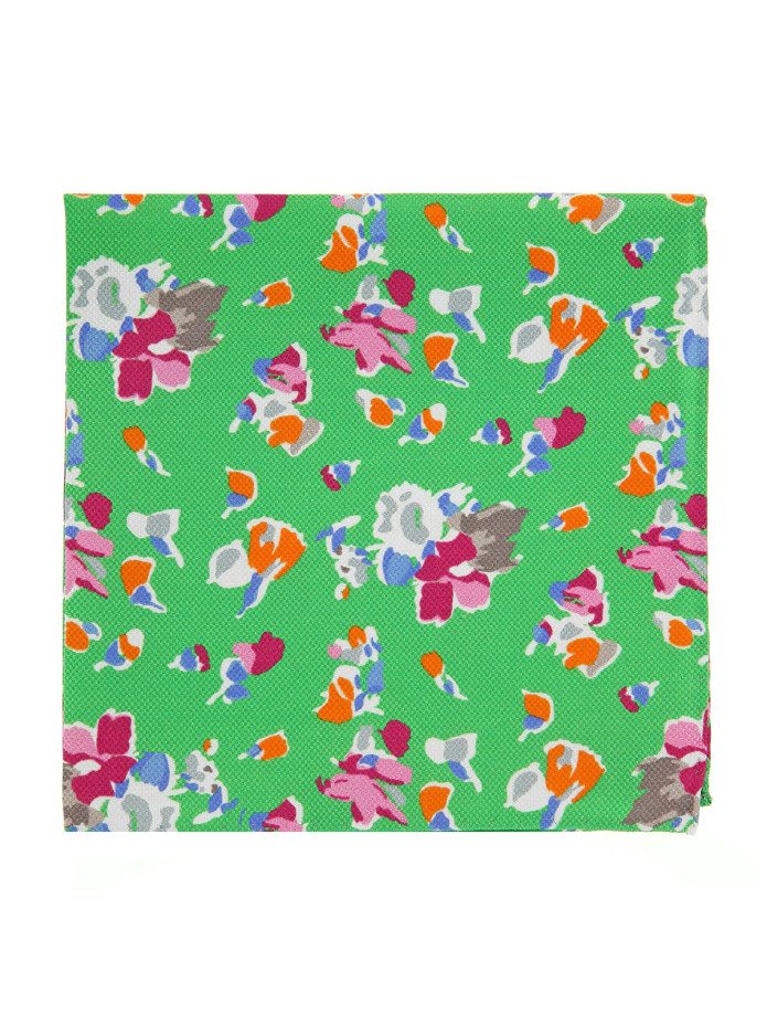 Lenço de bolso floral verde