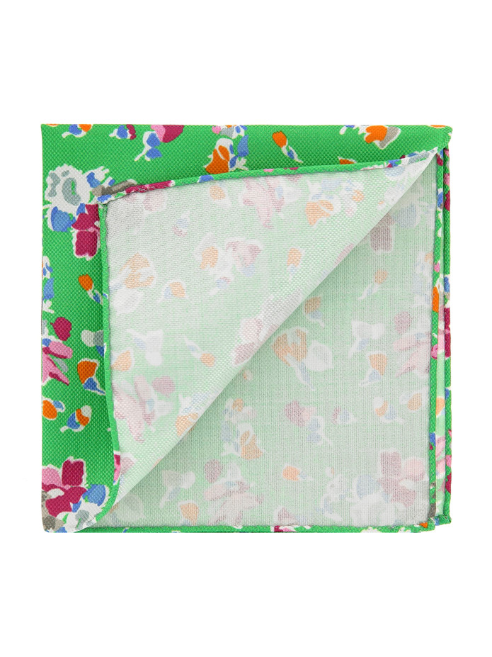 Lenço de bolso floral verde