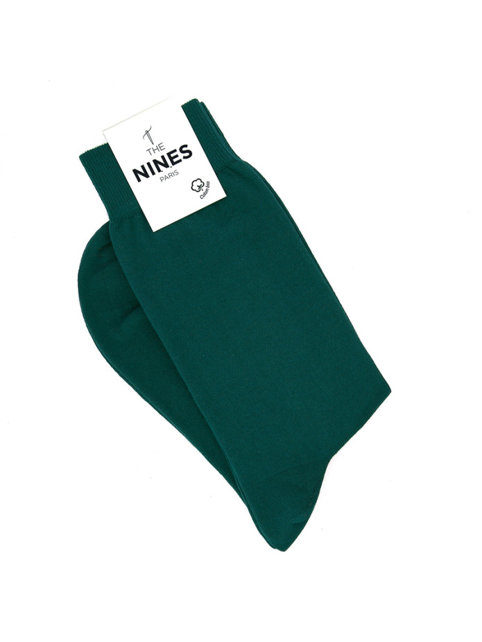 Meias de algodão orgânico verde-azulado