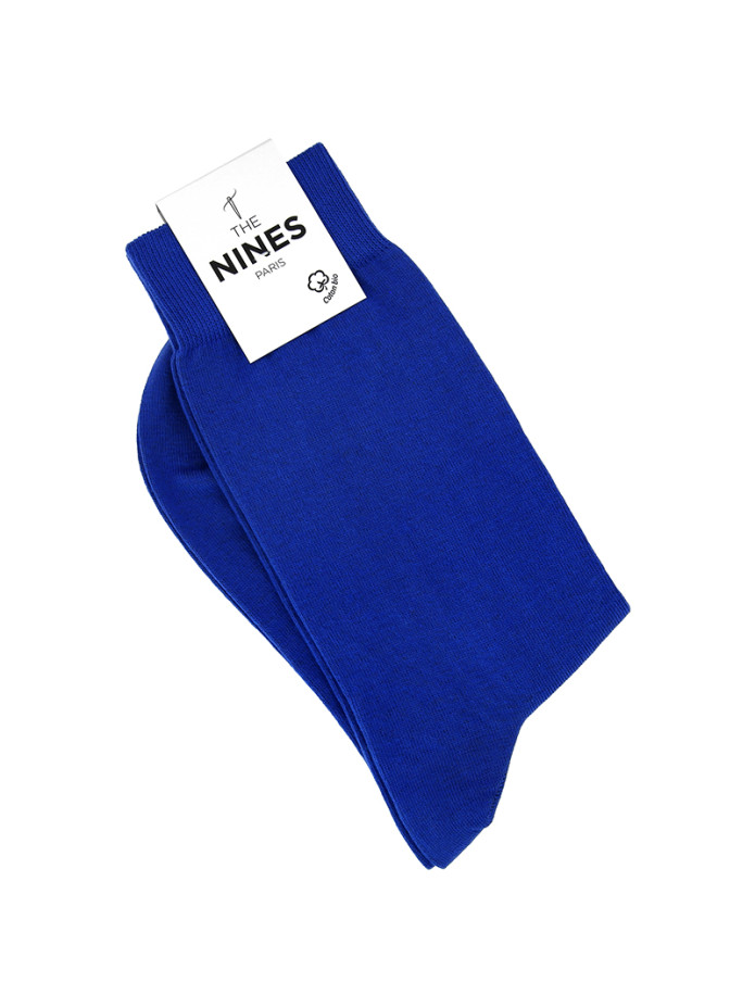 Meias de algodão macio azul elétrico