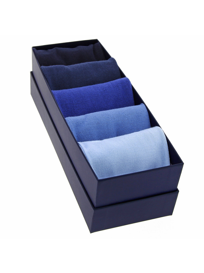 Conjunto semanal de meias em algodão orgânico em tons de azul