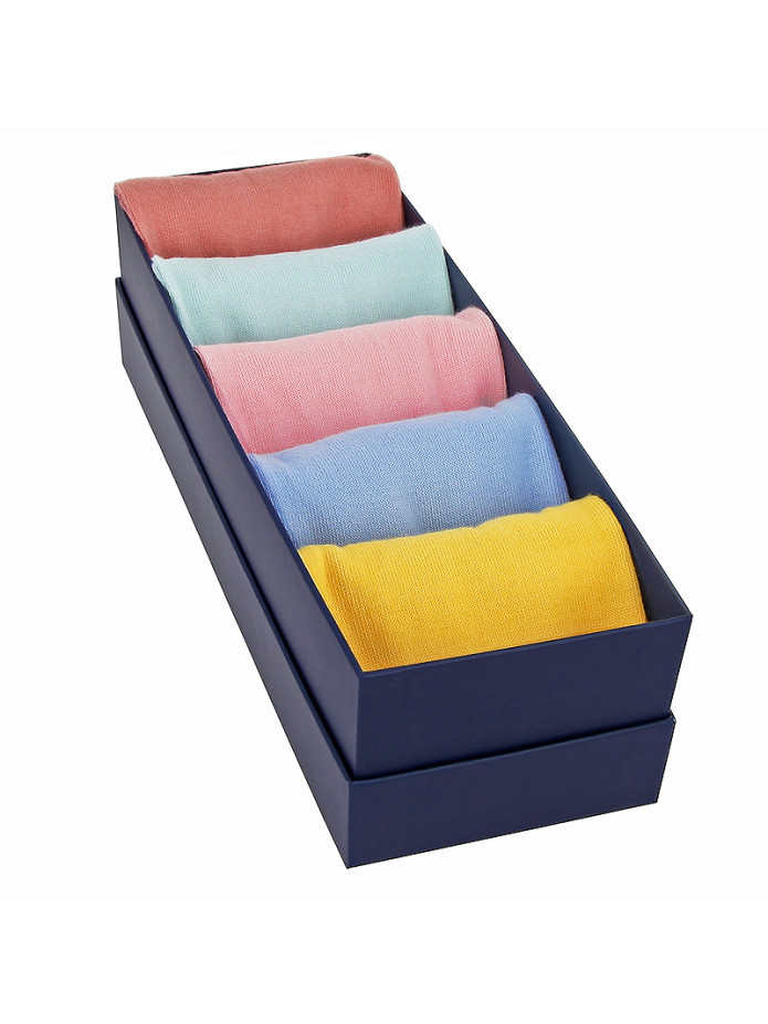 Conjunto semanal de meias de algodão orgânico - Cores pastel