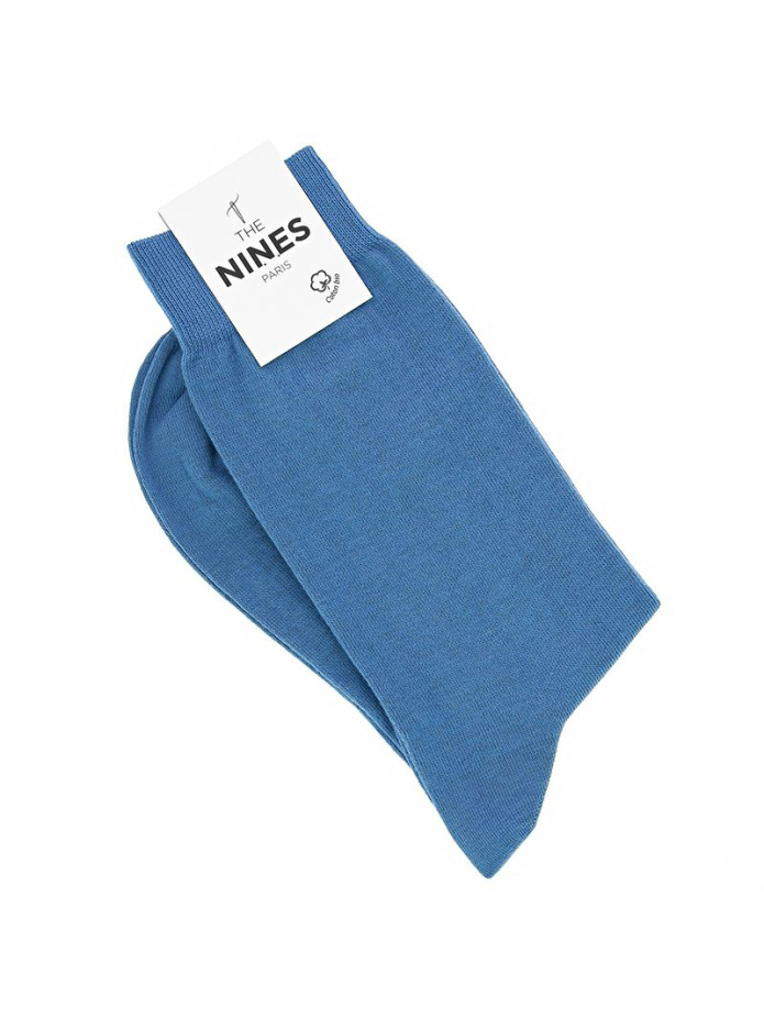 Meias de algodão orgânico azul royal