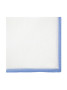 Lenço de bolso em linho branco com bainha azul-celeste
