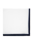 Lenço de bolso em linho branco com bainha azul-marinho