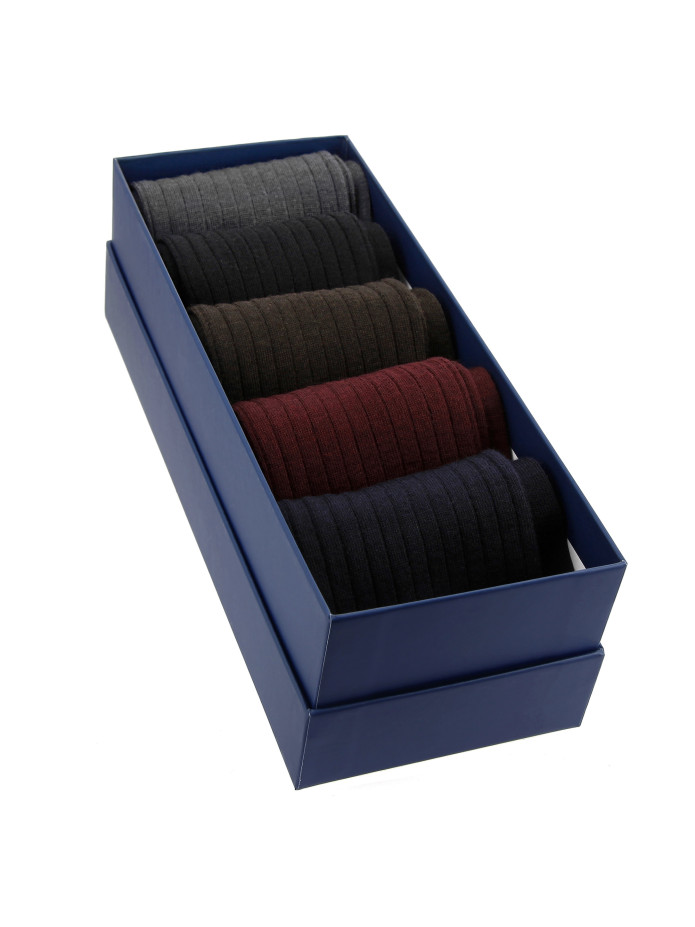 Conjunto semanal de 5 pares de meias em lã virgem