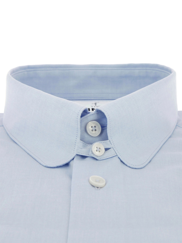 Chemise mousquetaire col anglais mini twill bleu ciel
