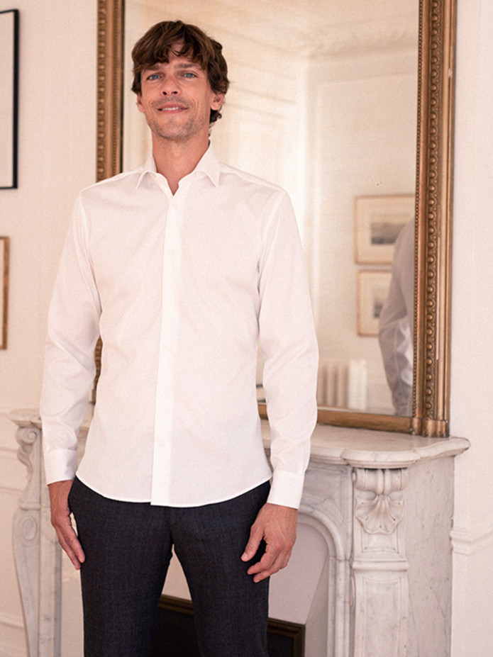 Chemise blanche col italien