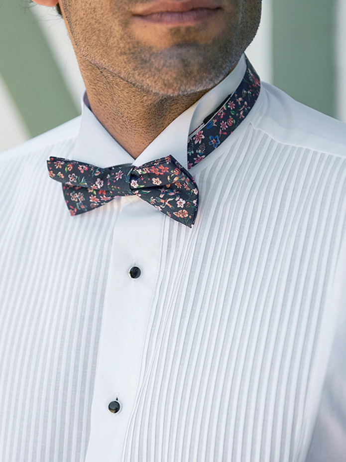 Chemise smoking col cassé à plastron