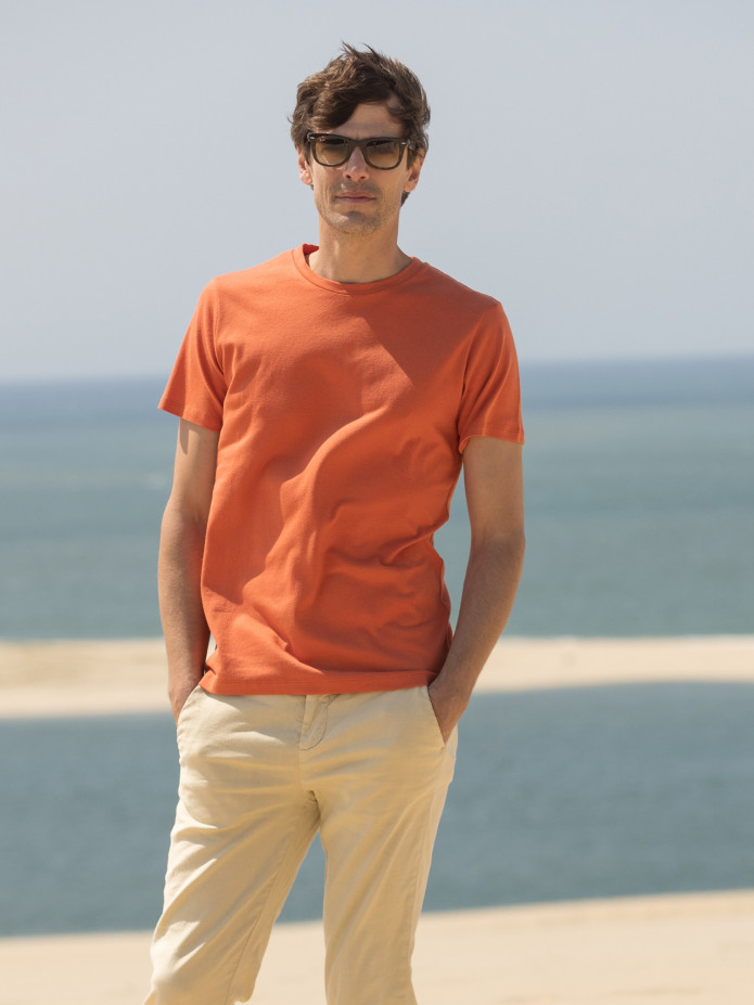 T-shirt en lin et coton bio Terracotta