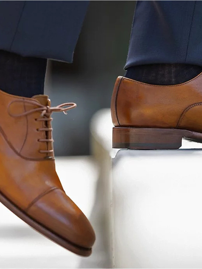 Chaussette fil d'Écosse bleu marine