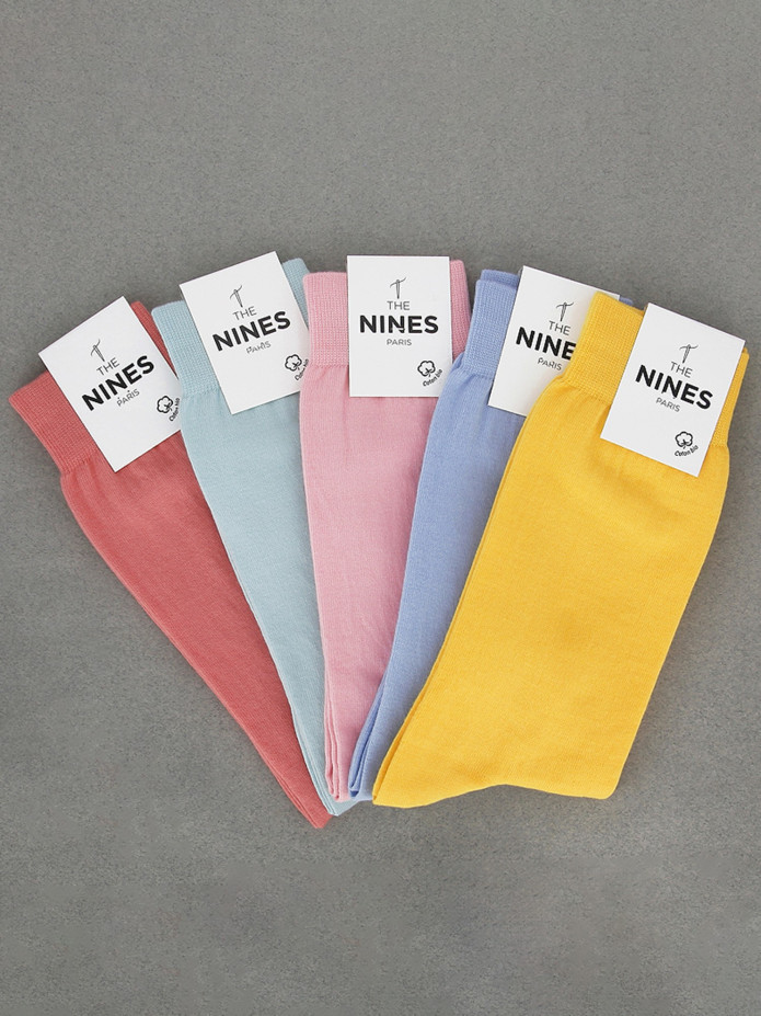 Conjunto semanal de meias em algodão orgânico - Cores pastel