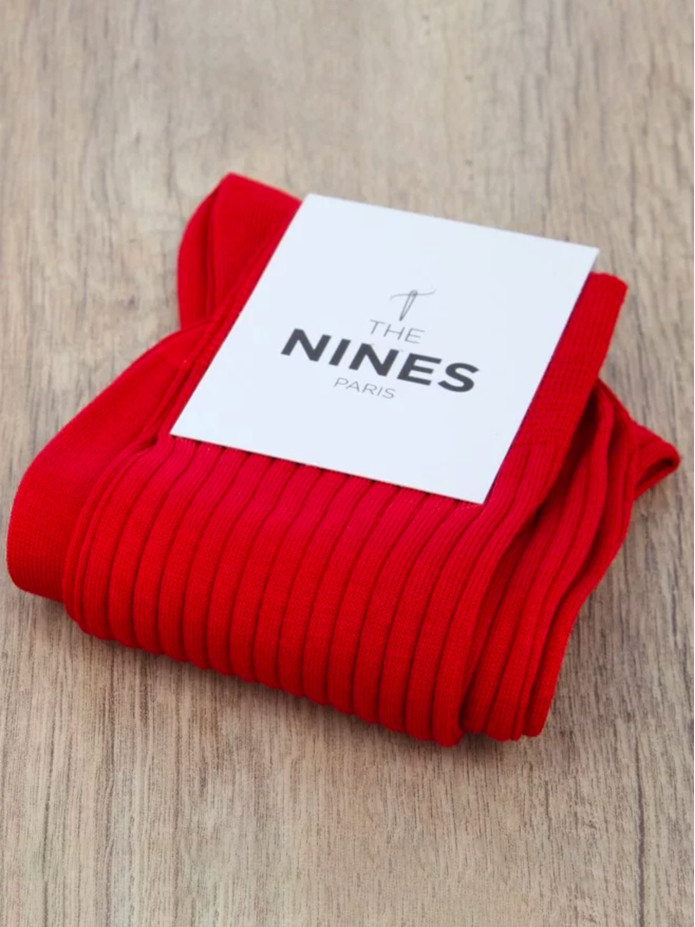 Meias de fio de Escócia vermelho paixão