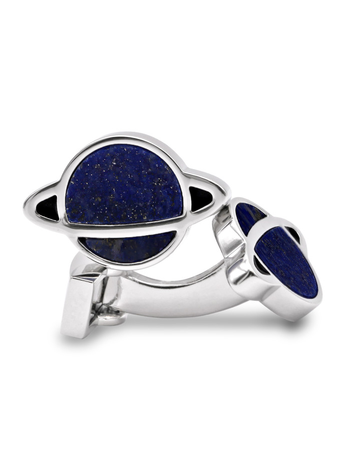 Boutons de manchette Saturne lapis-lazuli