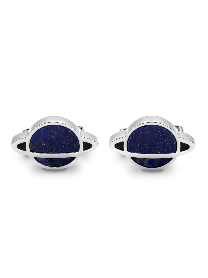 Boutons de manchette Saturne lapis-lazuli