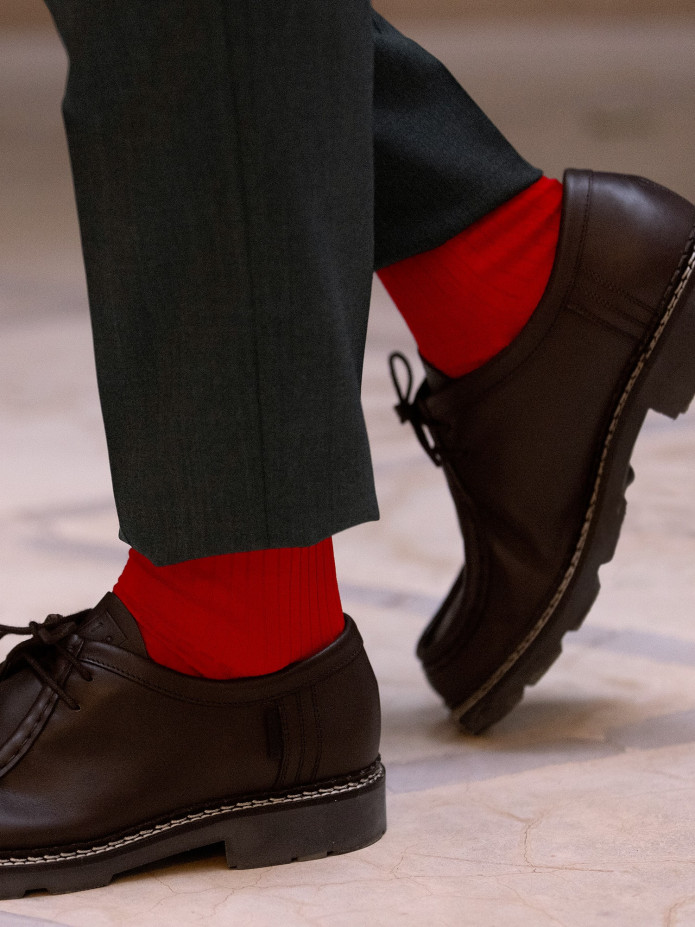 Chaussettes fil d'Écosse rouge passion