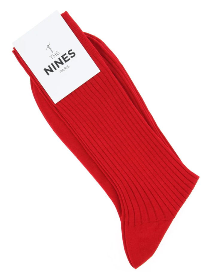 Meias de fio de Escócia vermelho paixão