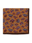 Lenço de bolso em seda amarela com padrões paisley