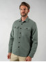 Sobrecamisa verde caqui linho algodão