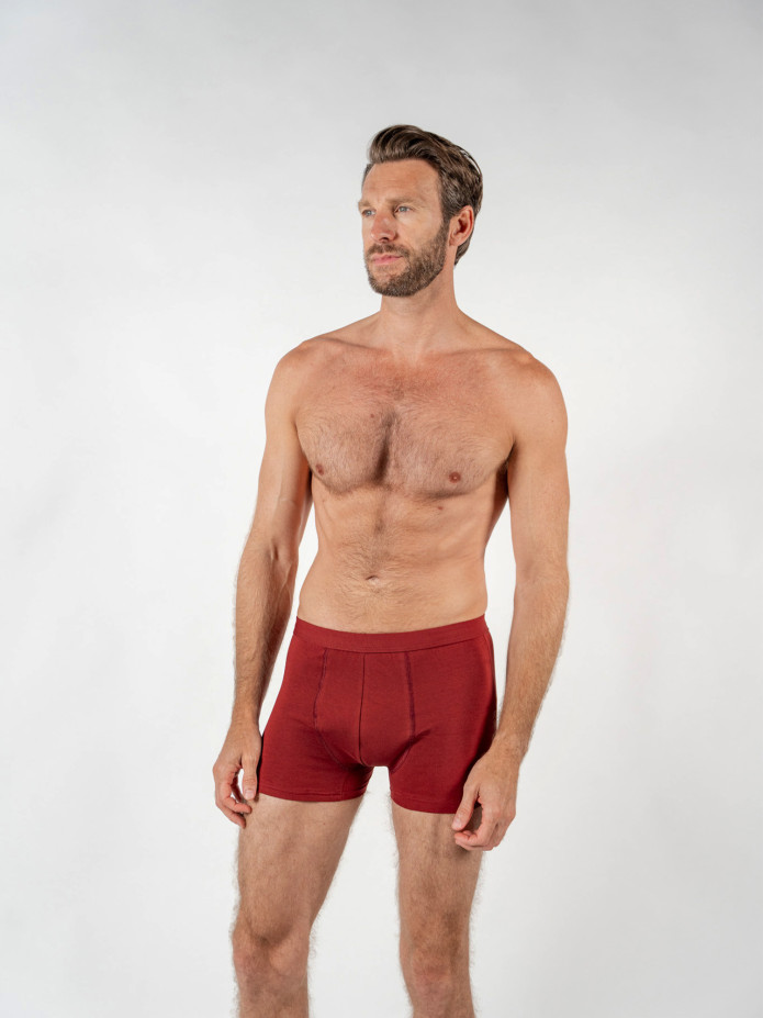Boxer de algodão orgânico bordeaux