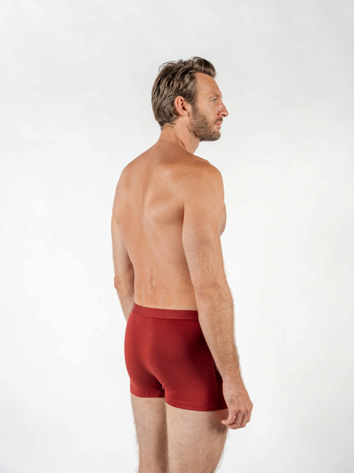 Boxer de algodão orgânico bordeaux