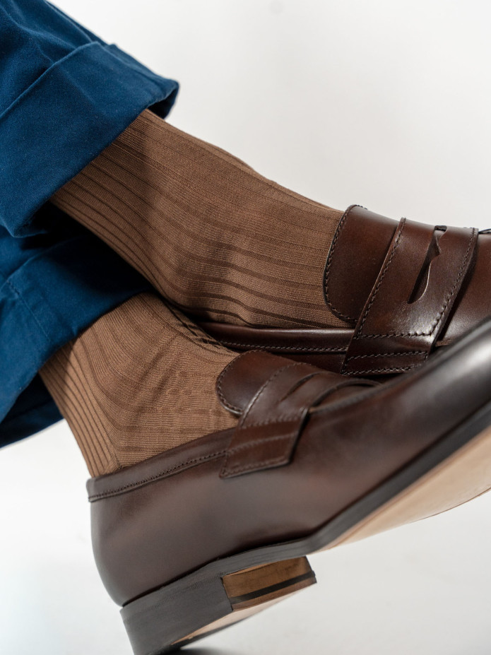 Meias de fio de Escócia havana