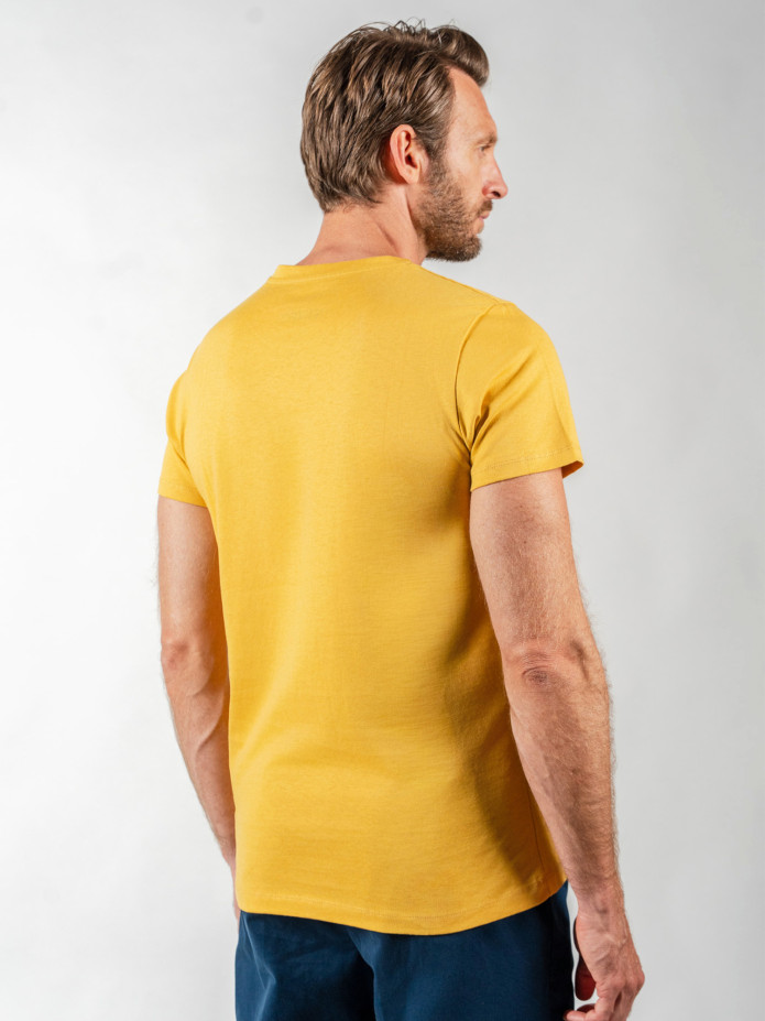T-shirt em linho e algodão orgânico amarela