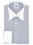 Camisa colarinho alfinete com riscas navy