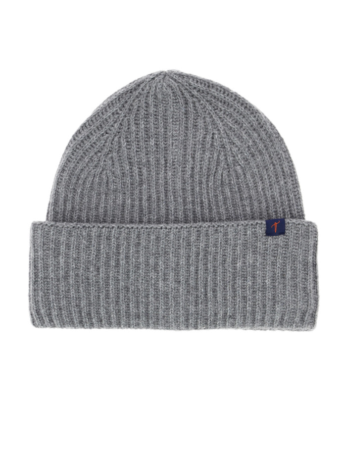 Gorro cinzento canelado lã e caxemira - Woca