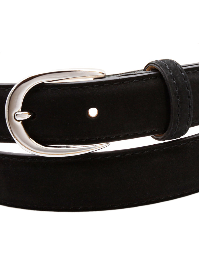 Cinto Fino Nubuck Preto Gab