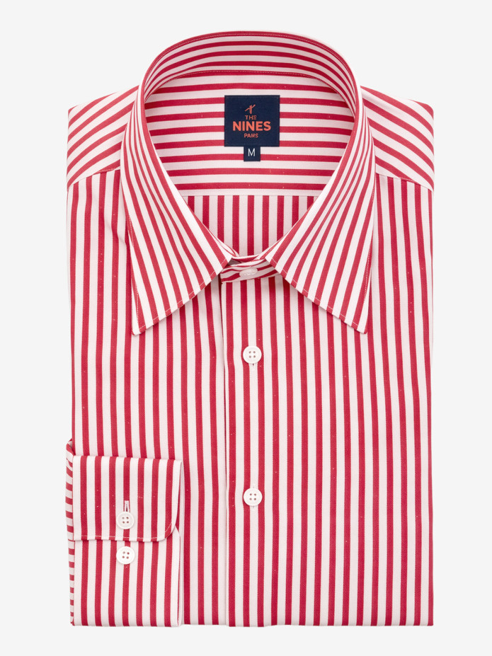 Camisa Francesa Em Linho Vermelho Mk2