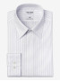 Camisa colarinho clássico branca com finas riscas