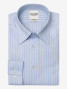 Camisa colarinho clássico azul com riscas duplas