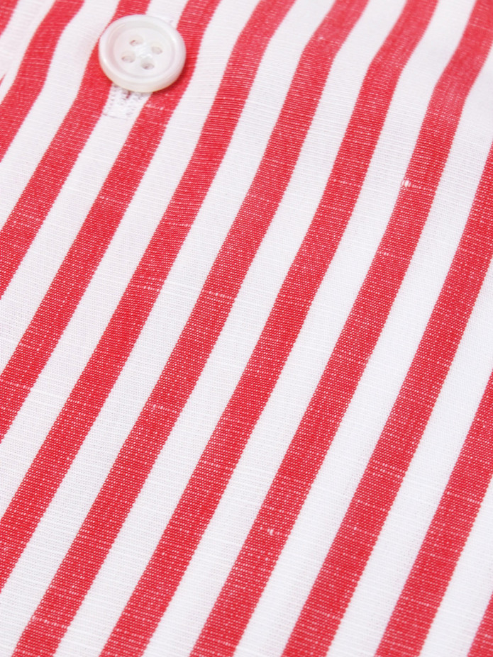 Camisa Francesa Em Linho Vermelho Mk2