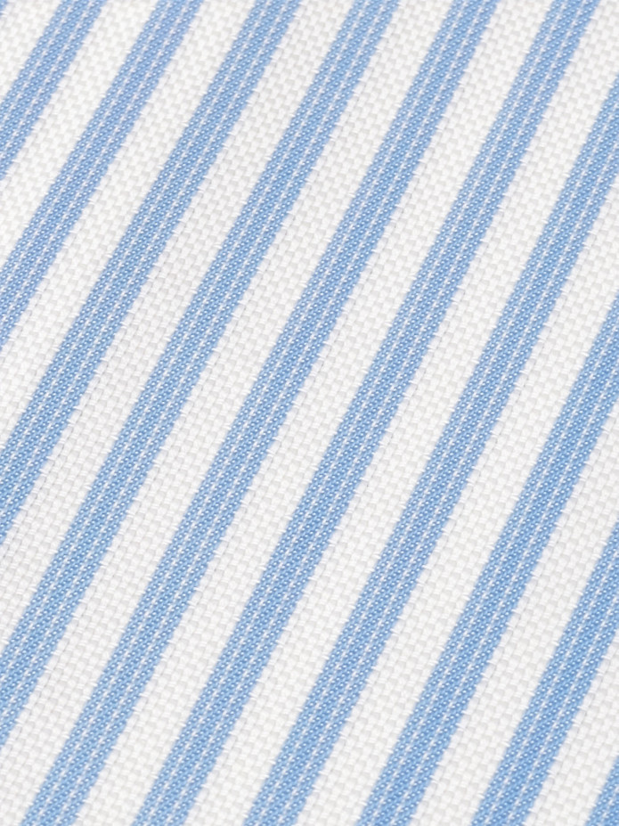 Camisa de colarinho redondo às riscas azul-céu