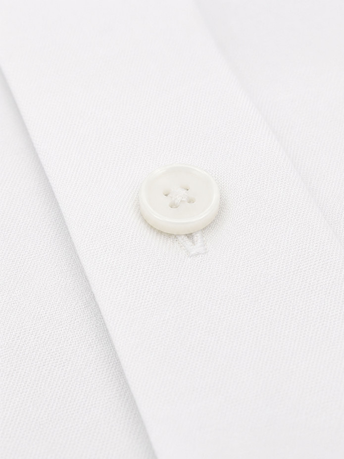 Camisa de colarinho italiano em linho e algodão branca
