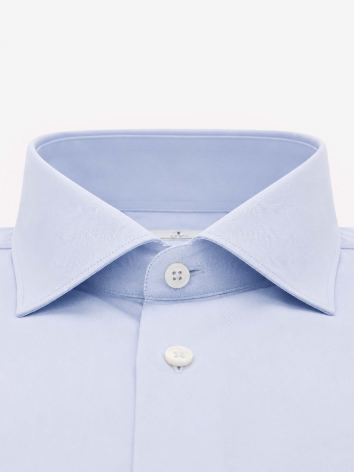 Camisa de colarinho italiano com punhos duplos