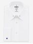 Camisa colarinho alfinete branca punhos mosqueteiros