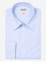 Camisa colarinho clássico azul com riscas brancas