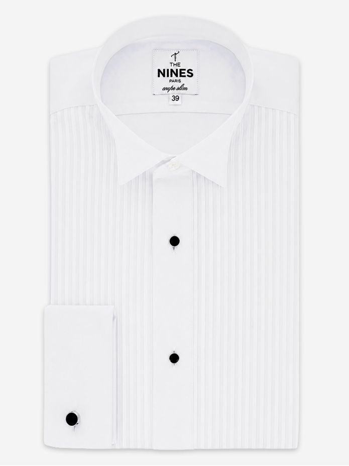 Camisa smoking gola dupla com peitilho