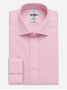 Camisa com colarinho italiano em popelina rosa