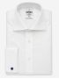 Camisa Prestige Alex Cormac mosqueteiro grande colarinho italiano twill branco