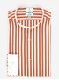 Camisa colarinho invertido com riscas laranja