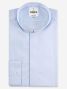 Camisa anti-amarrotamento com colarinho invertido azul-céu
