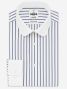 Camisa com gola redonda e triplas riscas azul marinho